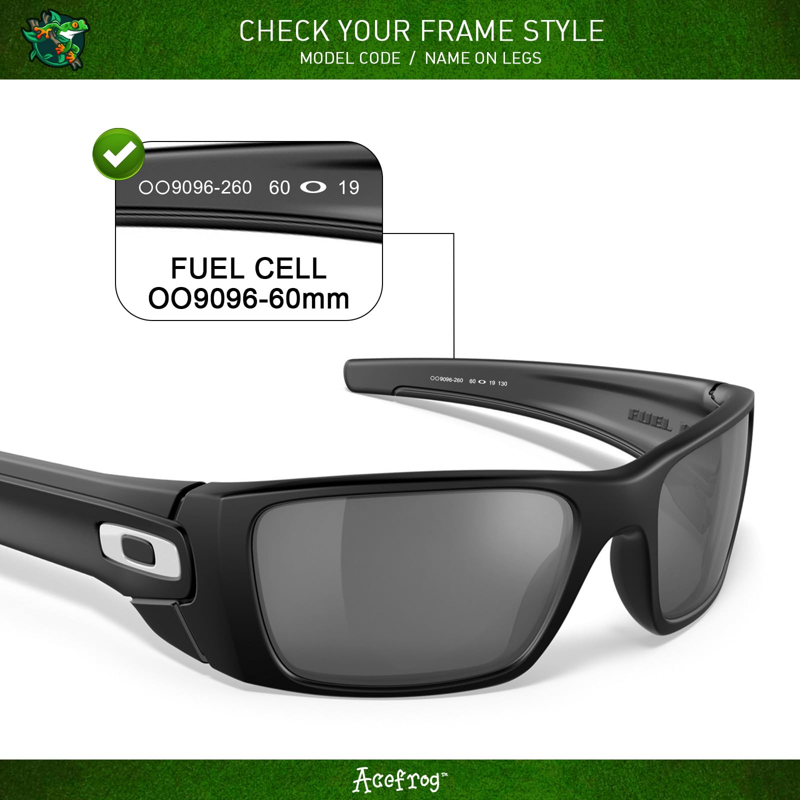 Acefrog 4 pares de lentes polarizados de repuesto para gafas de sol Oakley Fuel Cell OO9096, ajuste perfecto, inastillable, antiarañazos, paquete económico