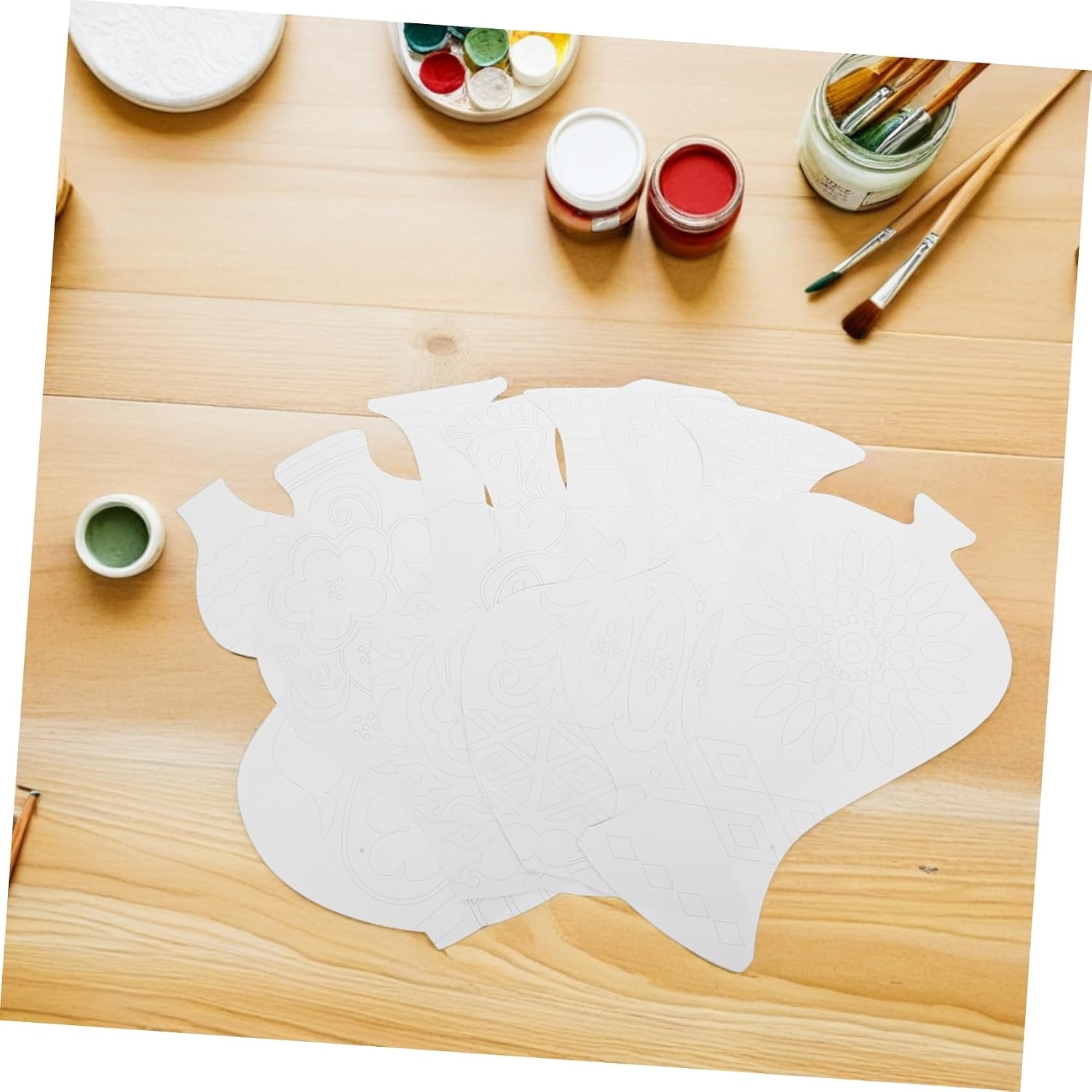 16pcs Chinese Style Vase Stencils for DIY Craft Thick Cardboard Drawing Templates for Decorative Painting Home and Educational Activities