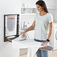 Vista 8 de Seiritex Tabla de planchar montada en la pared con soporte de hierro, 36 x 13 pulgadas, tabla de planchar plegable de montaje compacto para espacios