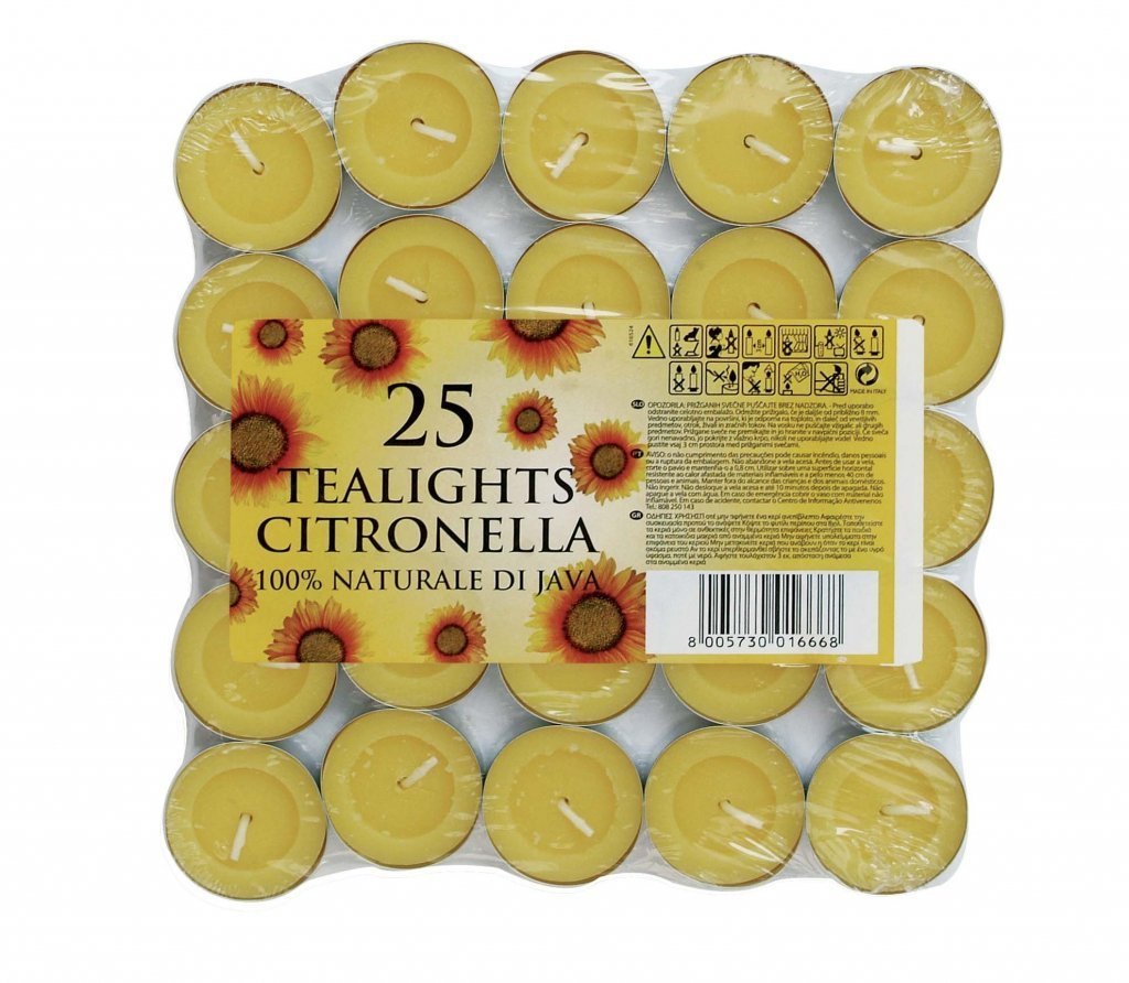 Price's Candle Citronella Tealight Candles - 200 Pack - Repels Insects & Mosquitos - Ideal for Garden & Patio Use