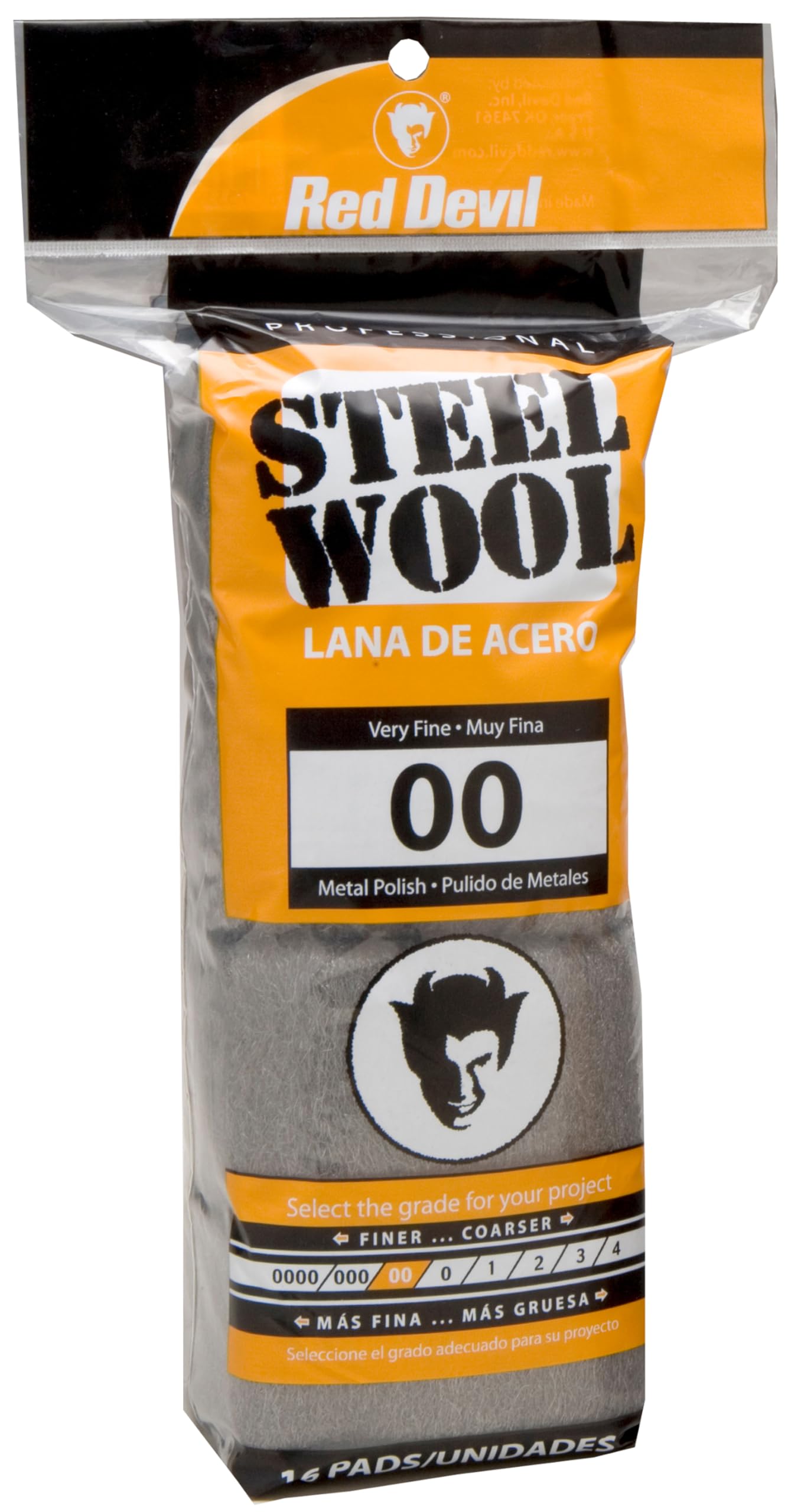 Red Devil 0312 Steel Wool, 00 Very Fine, (Pack of 16) , Black