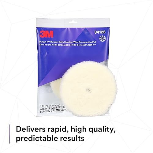 Miniatura 5 de 3M Perfect-It Random Orbital - Almohadilla para compuestos de lana media, 6 pulgadas5.906 in, blanco, 34125, almohadillas orbitales para compuestos