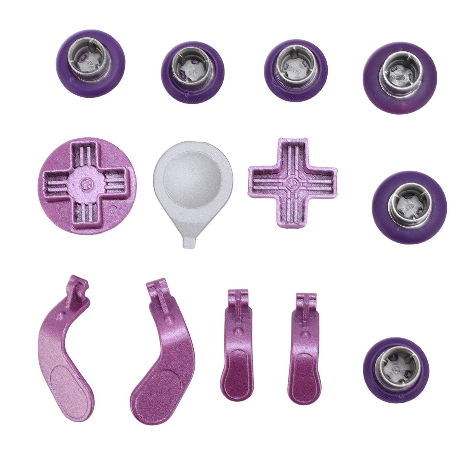 NutriEss Levette per joystick Kit componenti Levette in metallo in acciaio inossidabile D Pad Levette analogiche Strumento di regolazione Viola chiaro Parti di ricambio per controller