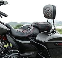 Vista 20 de TCT-MOTORPARTS Asiento de Conductor y Pasajero de Perfil Bajo con Almohadilla de Respaldo de Conductor para Harley Touring Road King 2009-2023