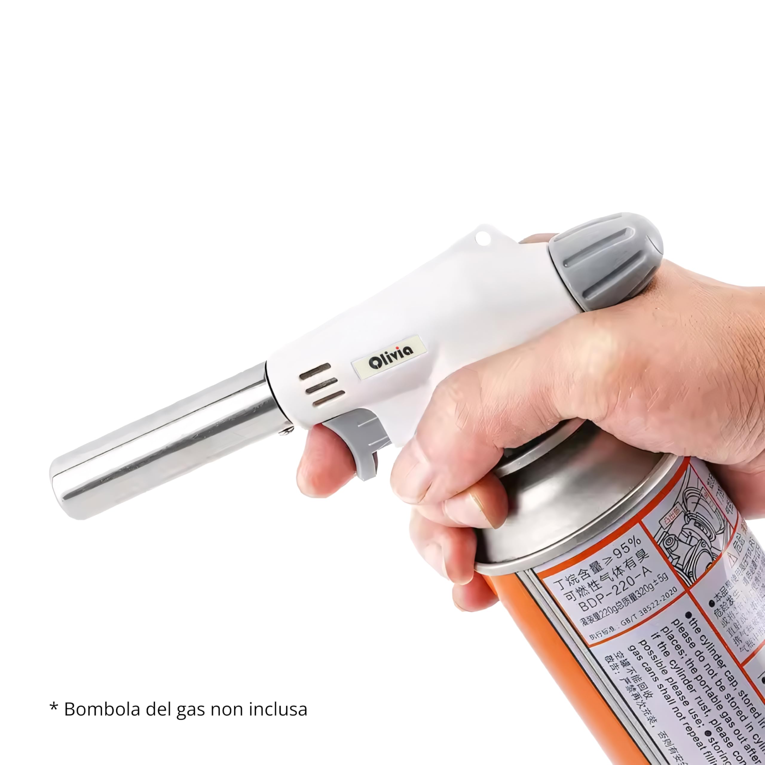 Cannello a Torcia senza Bombola Gas – Testina da collegare a bombola (non inclusa), confezione singola 1/10