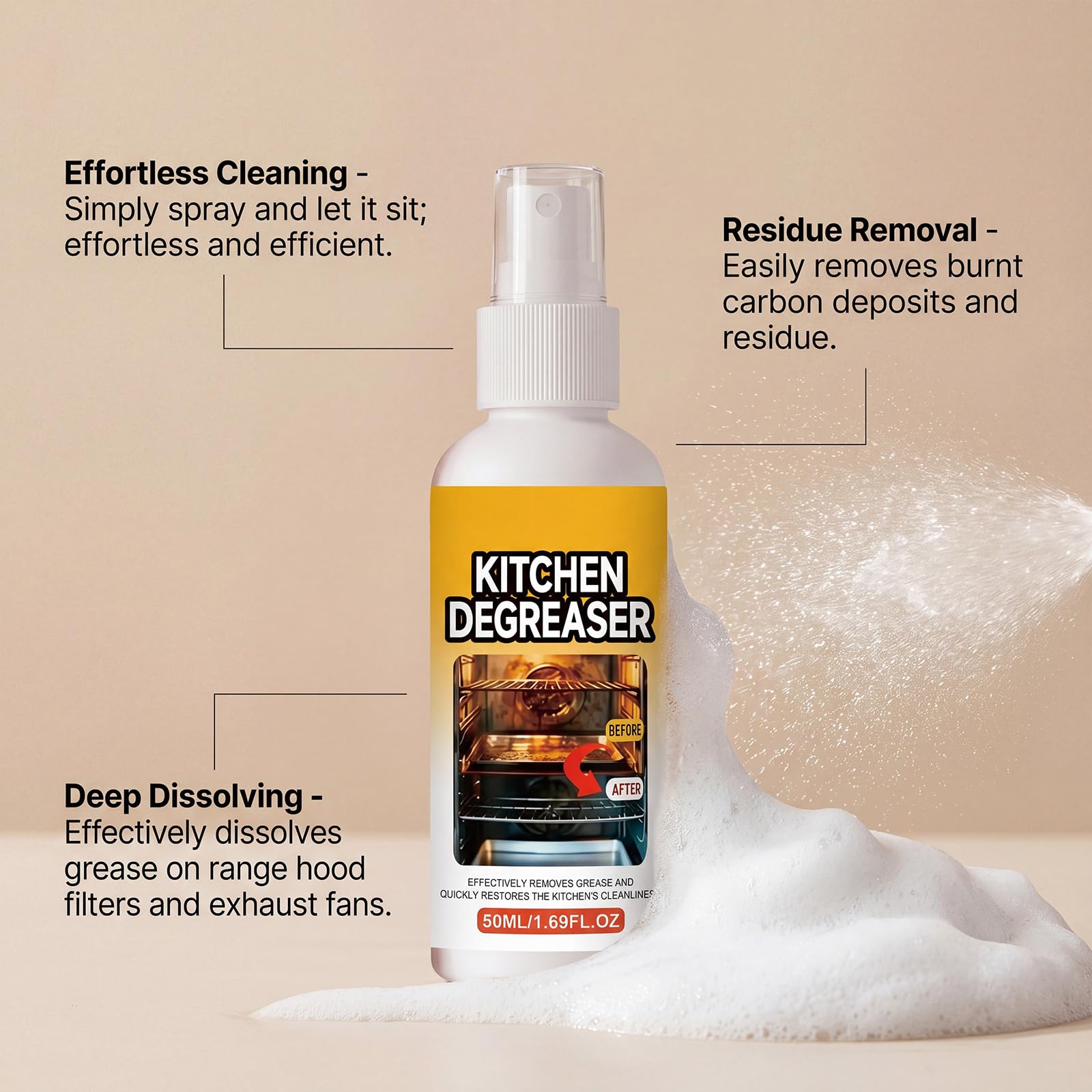 Grease Killer BBQ Grill Cleaner Spray, Grill Rostreiniger, Küchenspray Herd Entfetter, Grills Entfetter für draußen, Grills und Smoker, einfache Sprays Anwendung, Outdoor-Einsatz (8pcs)