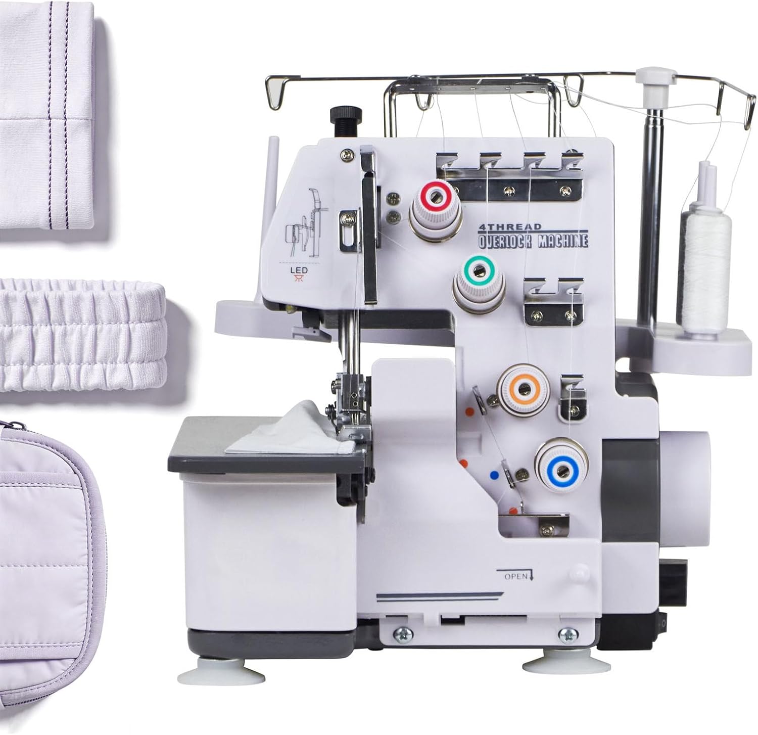 PRO Overlock Serger Machine - 1300 SPM, 3/4 Thread Stitch, Adjustable Presser Foot & Stitch Length, 12 Overlock Types for Garments, Knits, Denim