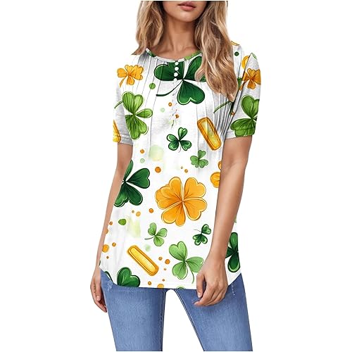 Women's V Neck Button Up Tunic Long Sleeve Crew Neck Cozy Blouses Shirts Short Sleeve Fashion Tees 2026