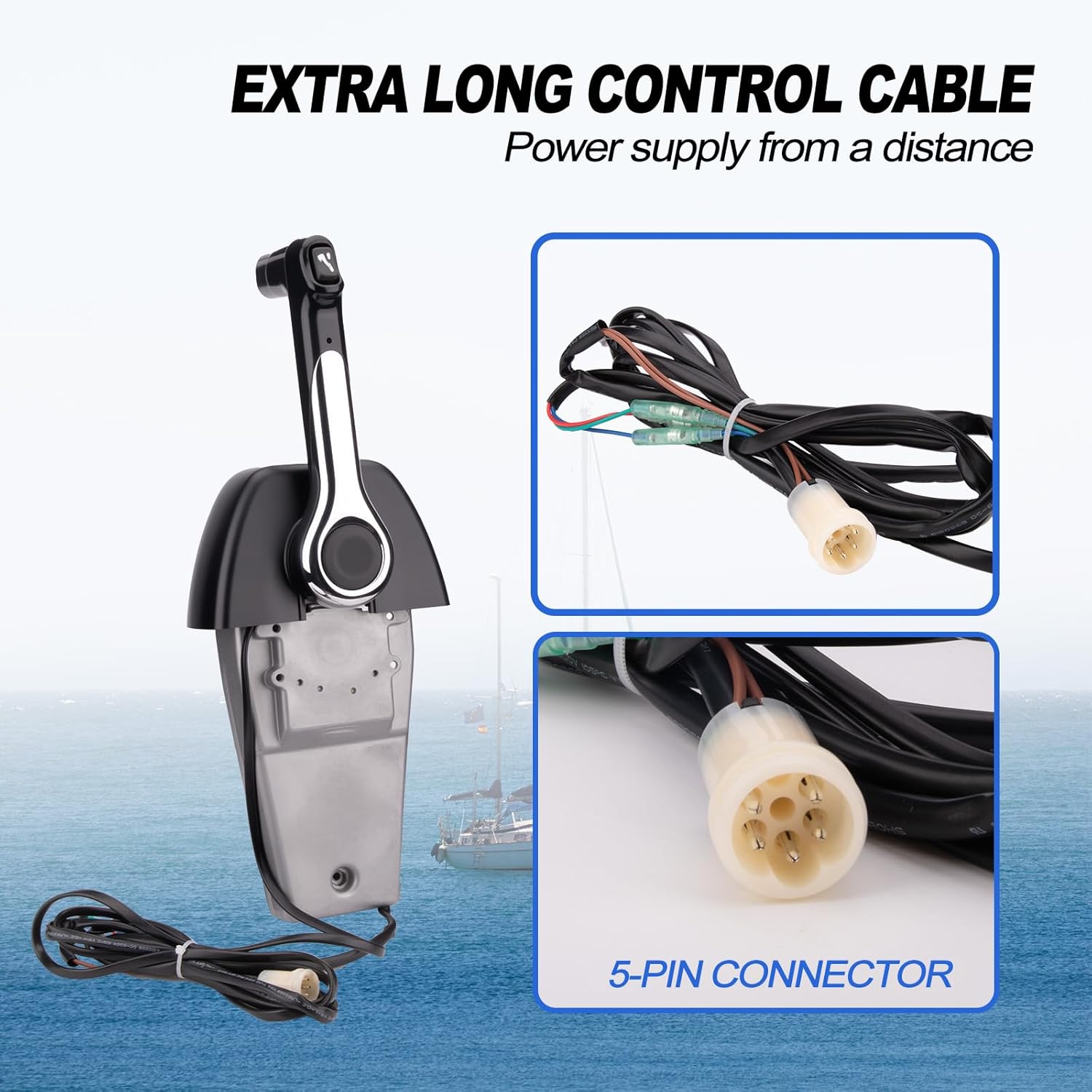 Outboard Engine Remote Control Box for Yamaha,704-48205-P1 Marine Control Box 704 Single Binnacle Top Console Mount Push To Open Single Engine Outboard Throttle Control Box