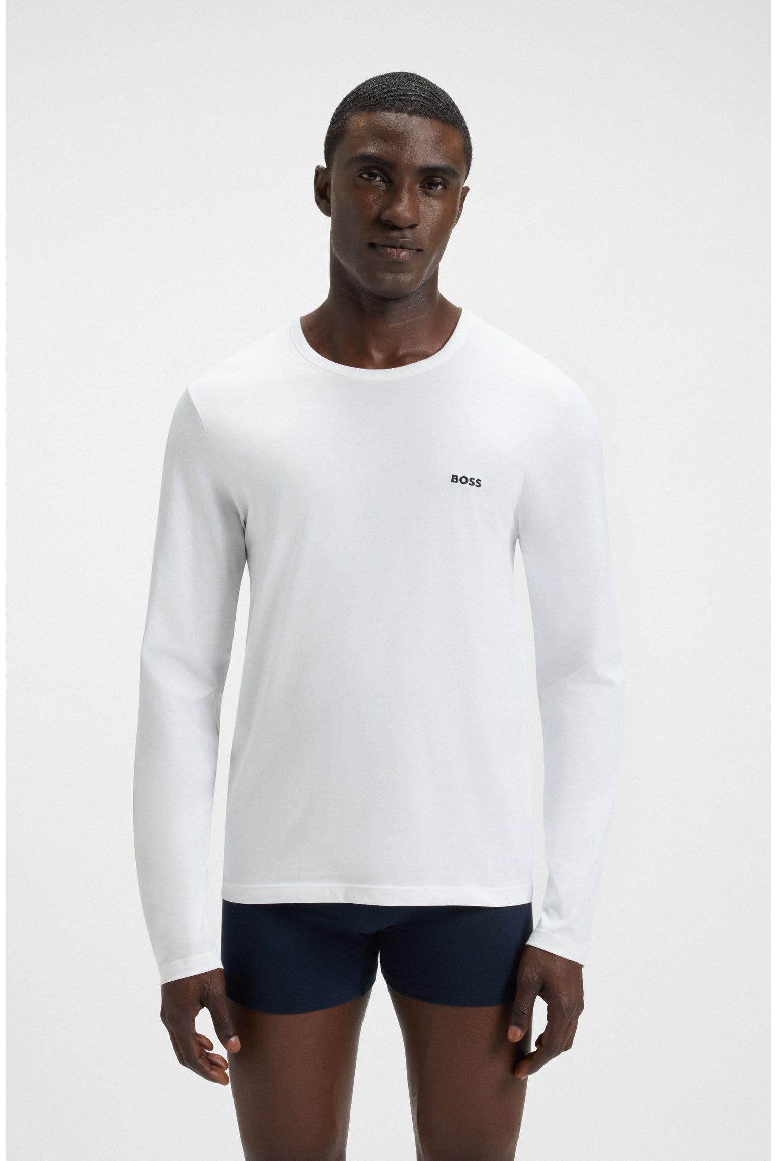 BOSS Hommes LSShirtRN 3P Classic Lot de Trois t-Shirts en Coton avec Logo brodé