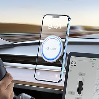 VICSEED Tesla Phone Mount【Strongest Magnet Power】Foldable Hidden Tesla Phone Holder Fit for All Phone, Tesla Model 3 Model Y for MagSafe Car Mount, Tesla Model Y Accessories, Tesla Model 3 Accessories