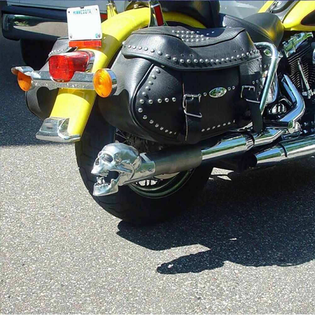 Embout d'échappement tête de mort, embout d'échappement de 2 pouces en forme de crâne pour moto, tuyau d'échappement pour moto, décoration de bout de tuyau pour voiture et moto