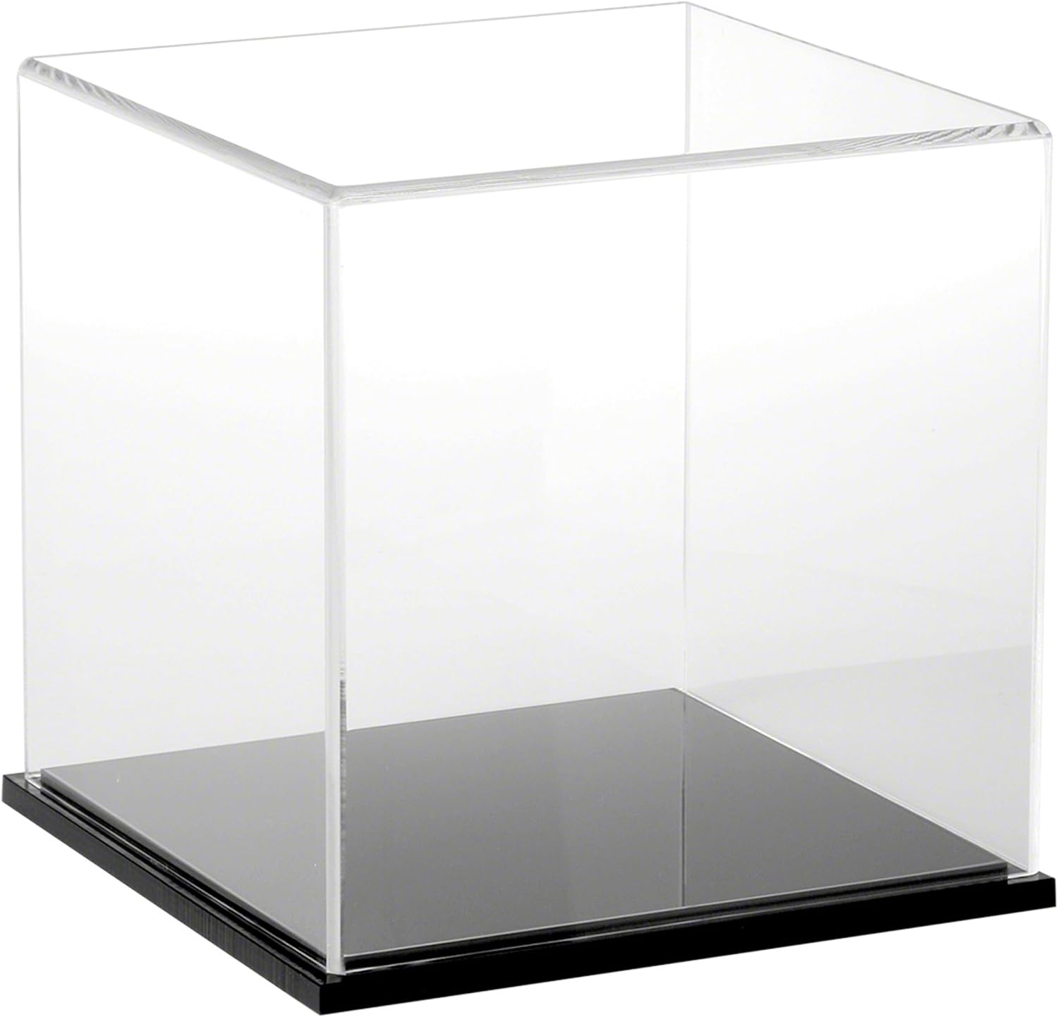 Plymor Clear Acrylic Display Case with Black Base, 8 x 8 x 8