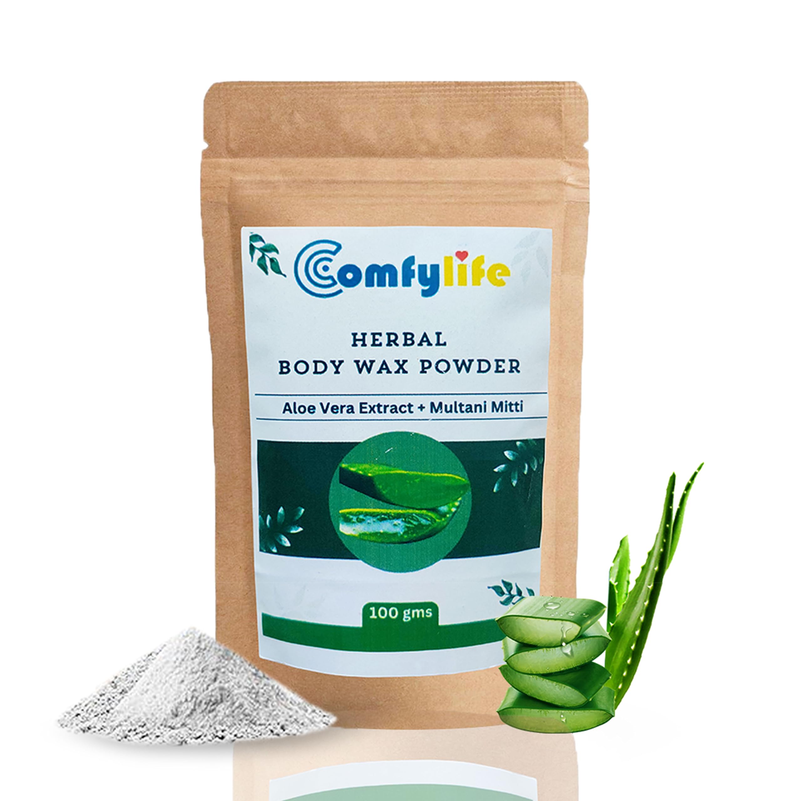 Comfylife Wax Powder for Hair Removal Herbal with Aloevera & Multani Mitti - Painless Body Hair Removal Powder for Women & Men -100 gm (Pack of 1) (B0D6X8JDFF) Amazon Price History, Amazon Price Tracker