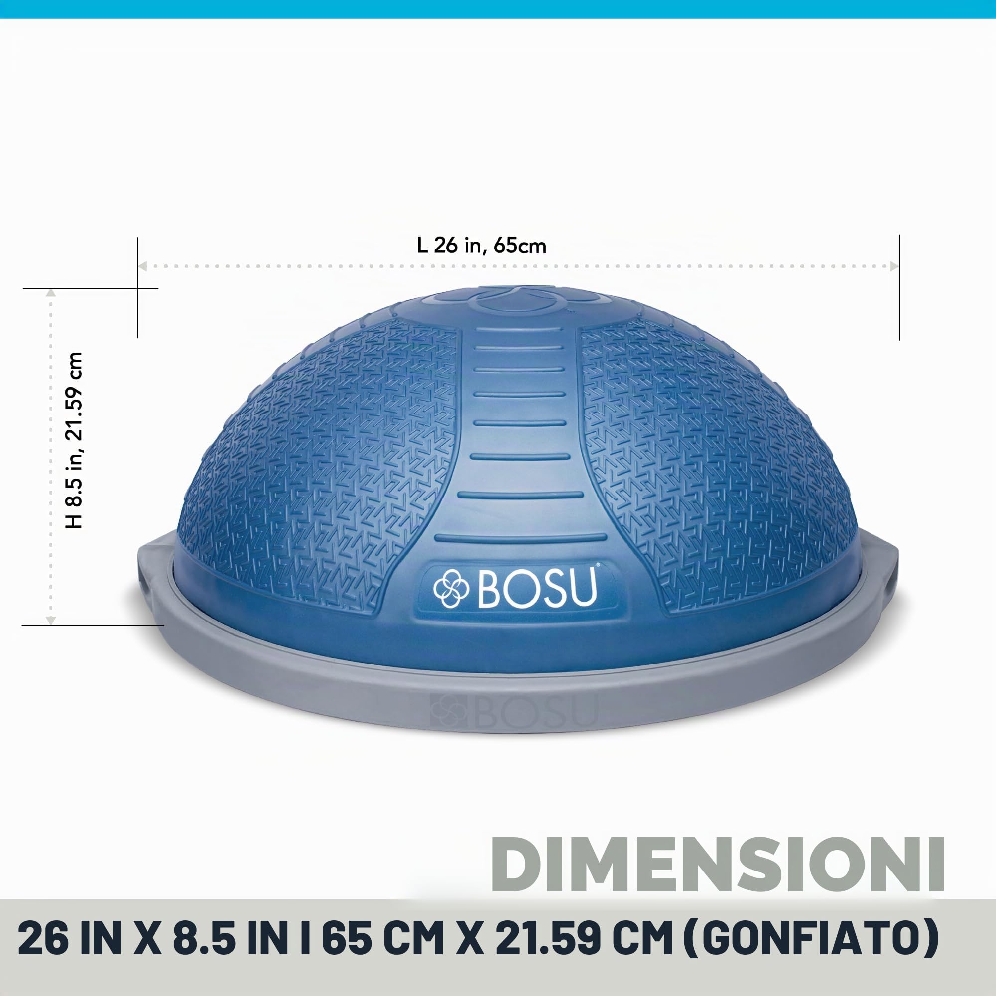 BOSU 72-10850-PNG NextGen PRO Balance Trainer, Ideale per Una Posizione precisa del Corpo e per Esercizi Cardio, agilità, Forza, Core, Equilibrio o Mobilità, 65 cm (Blu)