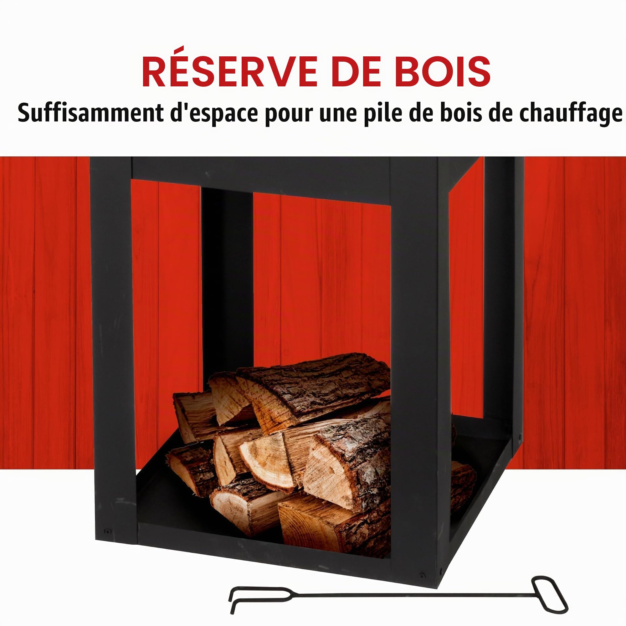 BBQ Collection Brasero Exterieur avec Cheminée - Cheminée de Jardin 194 x 44 x 47 cm - Cheminée de Terrasse avec Pare-Étincelles - Poêle à Bois Decoration Jardin - Acier au Carbone