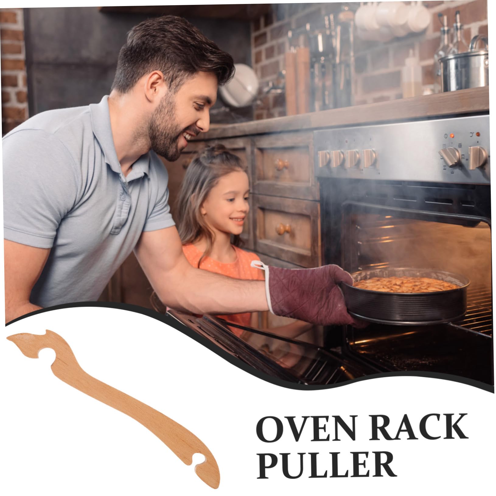 Levemolo Extractor de Rejilla Diseño Ahorrador de Espacio para Horno de Madera Herramienta Práctica para Sacar Bandejas y Parrillas para Cocina