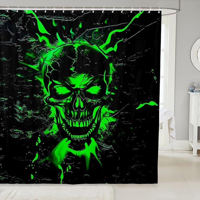 Erosebridal Goth Skull Shower Curtain 72