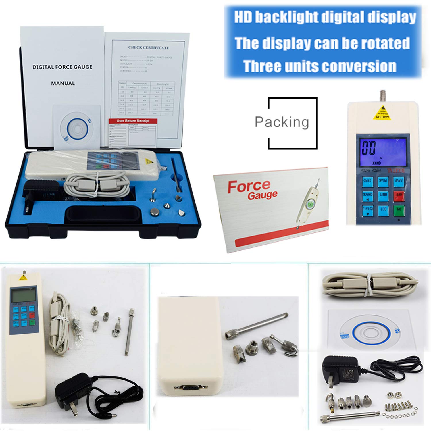 HF100 Digital Force Gauge Push and Pull Force Meter