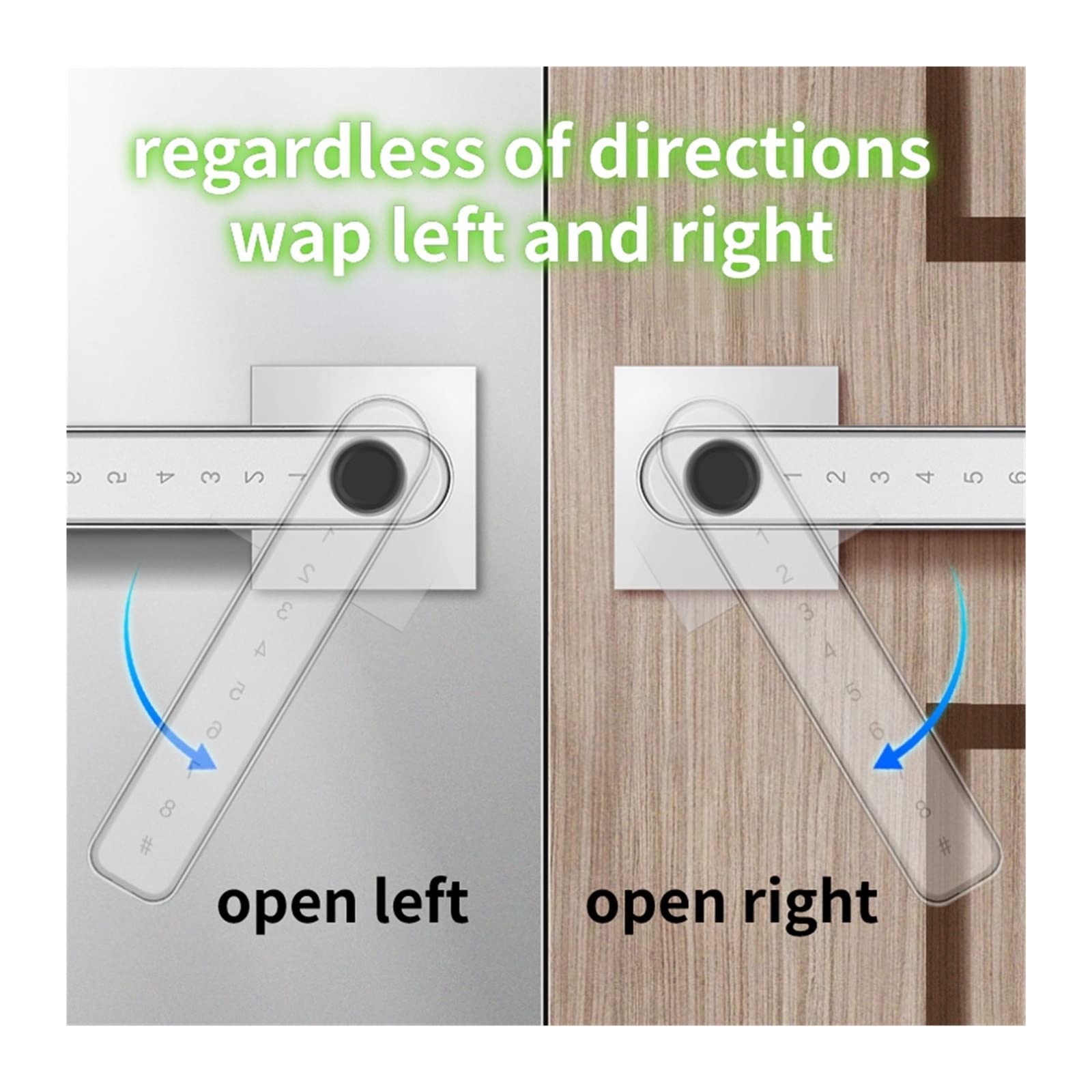Serratura Smart, Serrature for impronte digitali con serratura intelligenteTUYA App Control Password biometrica for impronte digitali Maniglia domestica Serrature elettriche ,Smart Lock Facile da Inst