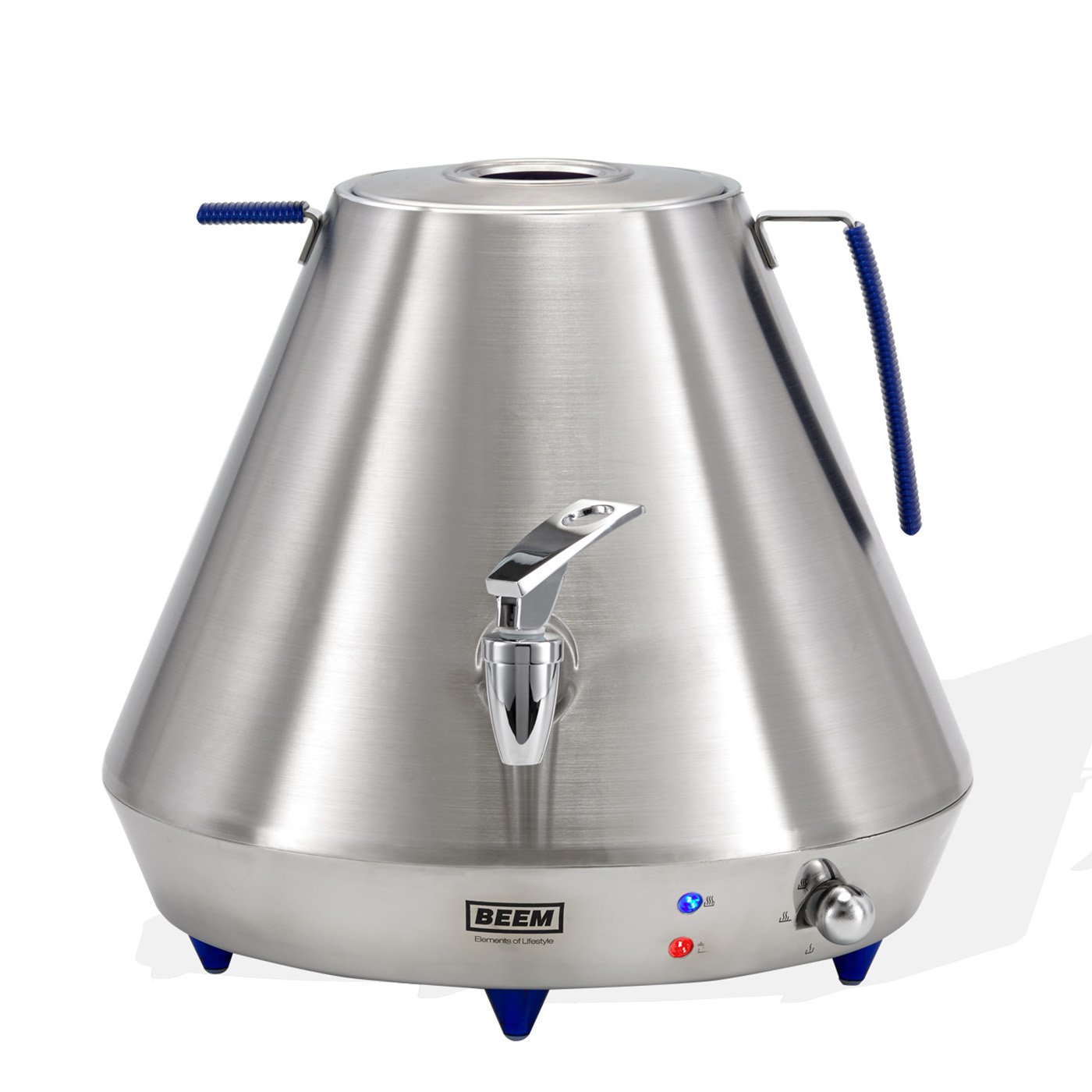 BEEM Germany Pyramid A10, 10.0 Liter Samowar, Edelstahl/Blau