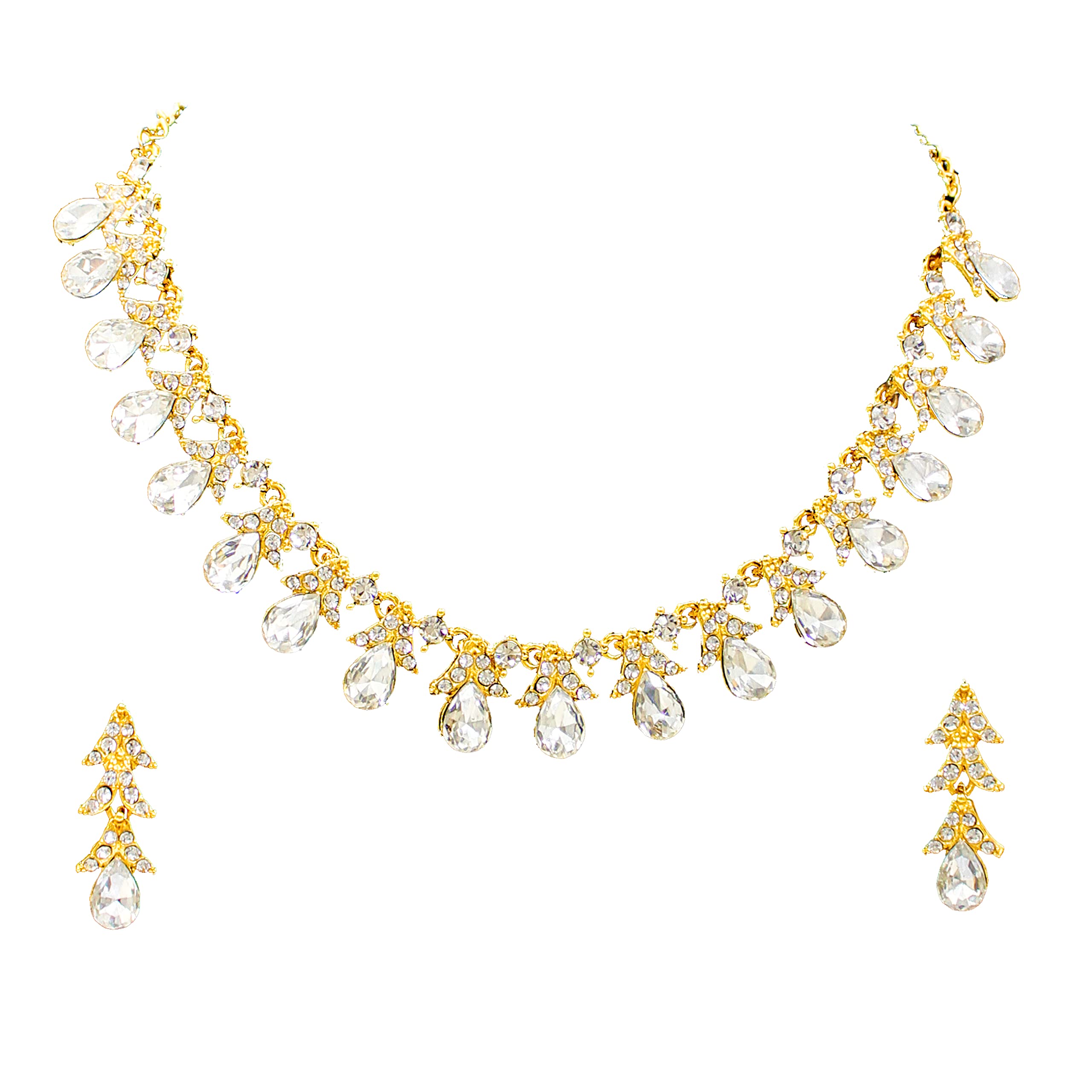 SAIYONI Gold Plated Austrian Diamond Choker Necklace With Earring Jewellery Set Gold (B09SHTYTMS) Amazon Price History, Amazon Price Tracker