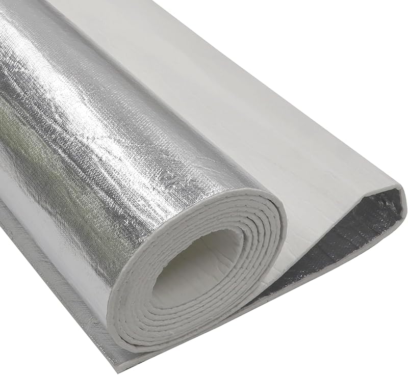 Manta térmica automotiva FOURUB de alumínio e fibra cerâmica para escapamento – 91,44 x 60,96 cm