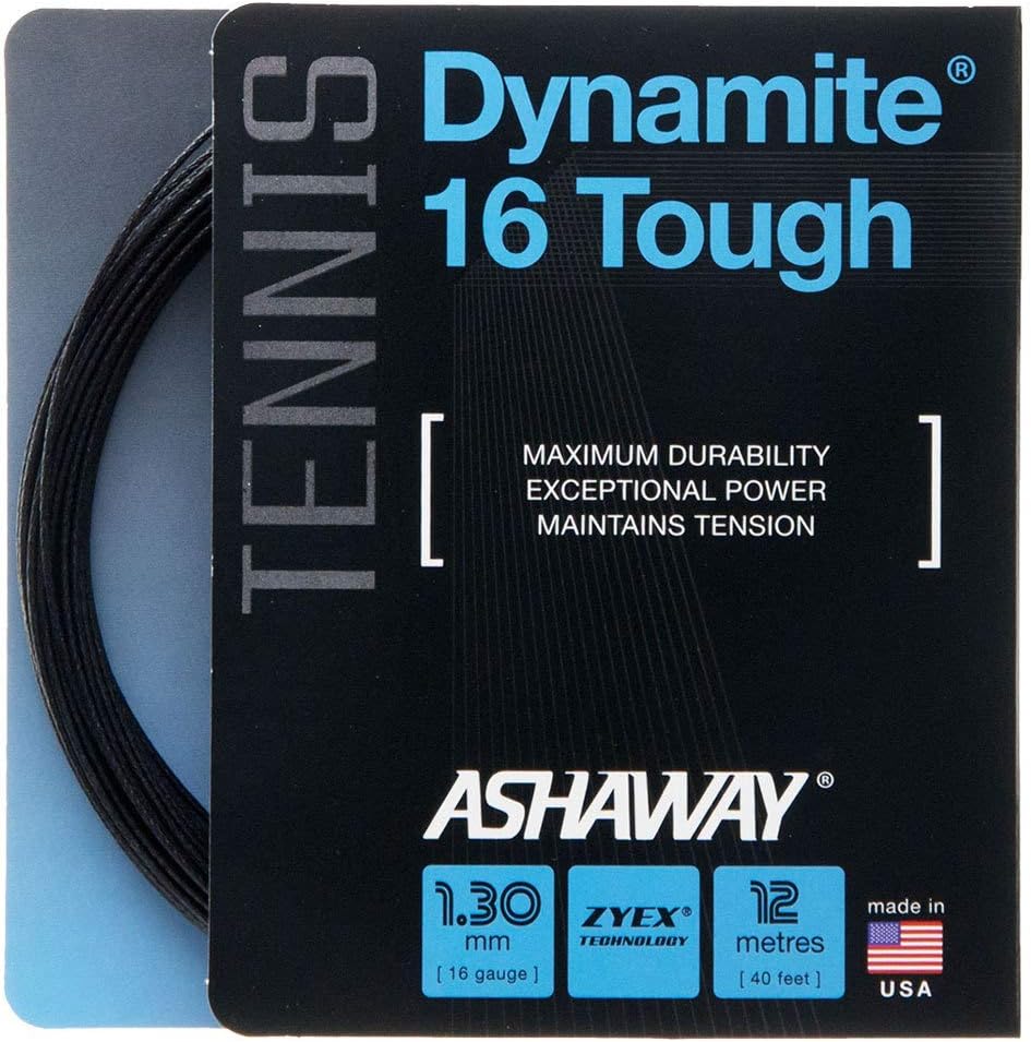 ASHAWAY Dynamite 16G Tough Tennis String Black
