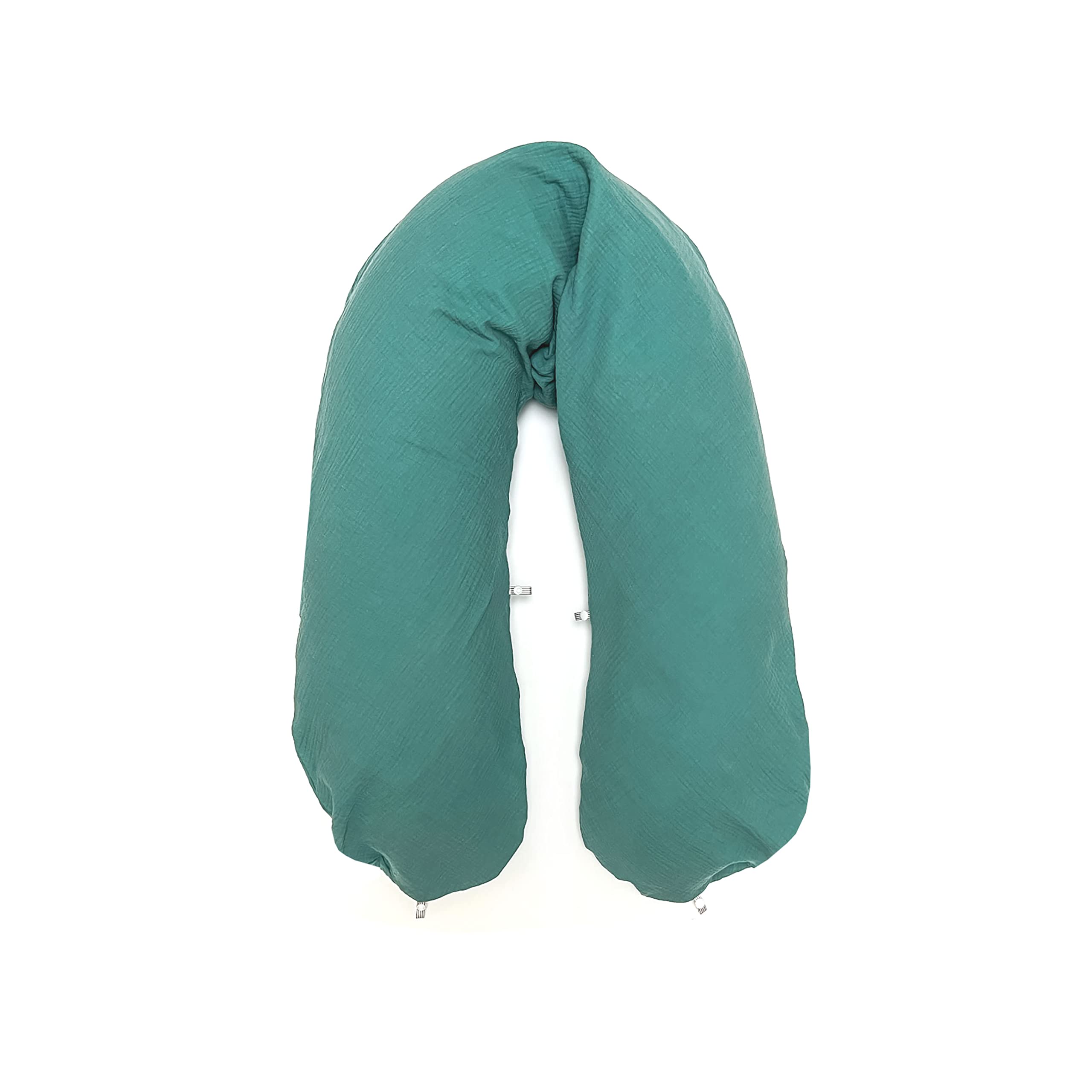 Blausberg Cuscino per allattamento, con funzione nido, rivestimento (rimovibile), con cuscino originale Theraline, 190 cm x 38 cm, colore: verde abete