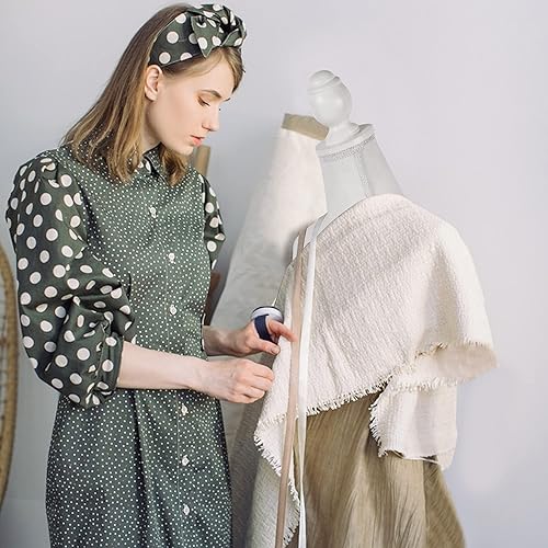 Miniatura 9 de Maniquí femenino, maniquí de torso con soporte de trípode de madera, altura ajustable de 60 a 67 pulgadas, modelo de vestido femenino para coser