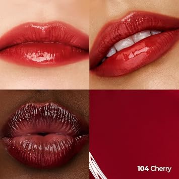 Laka Fruity Glam Tint | Glowing Korean Lip Tint with Hydrating Lightweight Texture | Buildable Color, Non-Sticky High Shine Gloss | K-Beauty Korean Makeup | #104 Cherry, 0.15oz