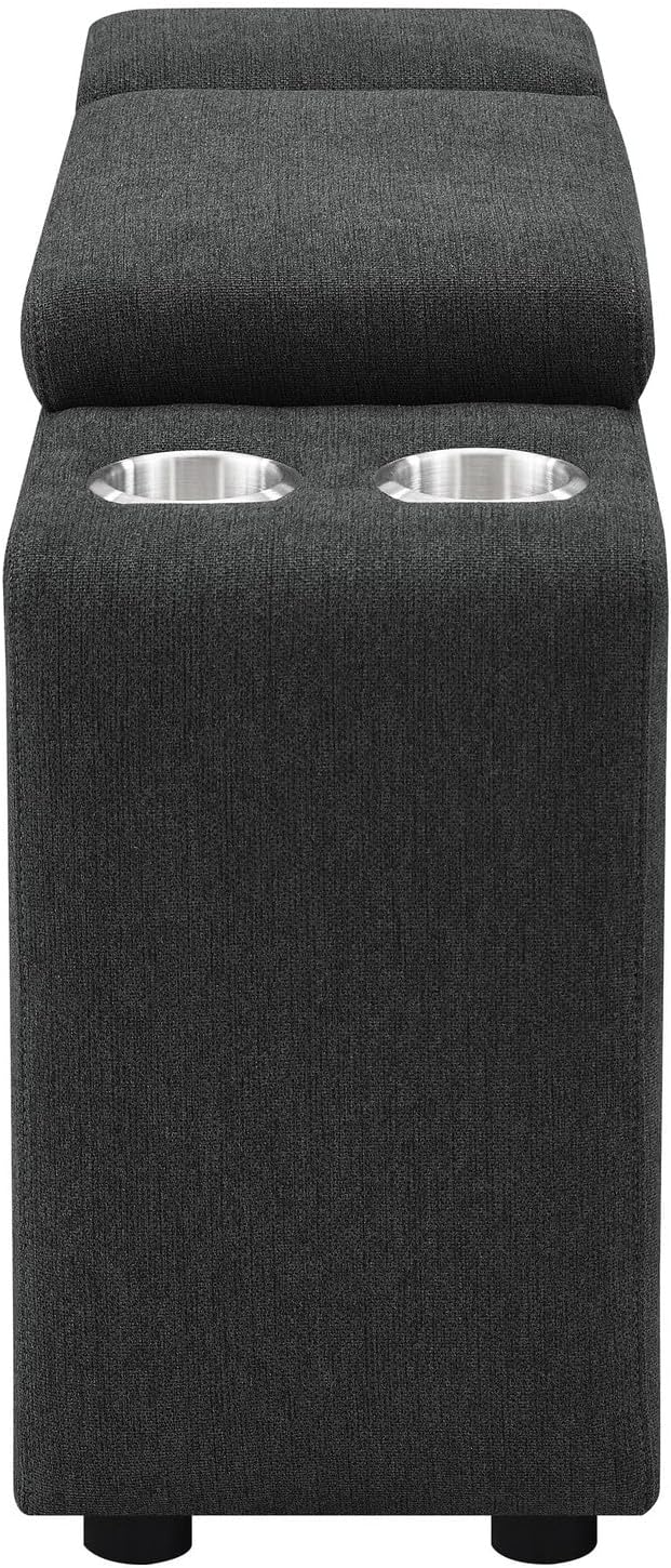 Coaster Collins Upholstered Modular Storage Console Dark Grey