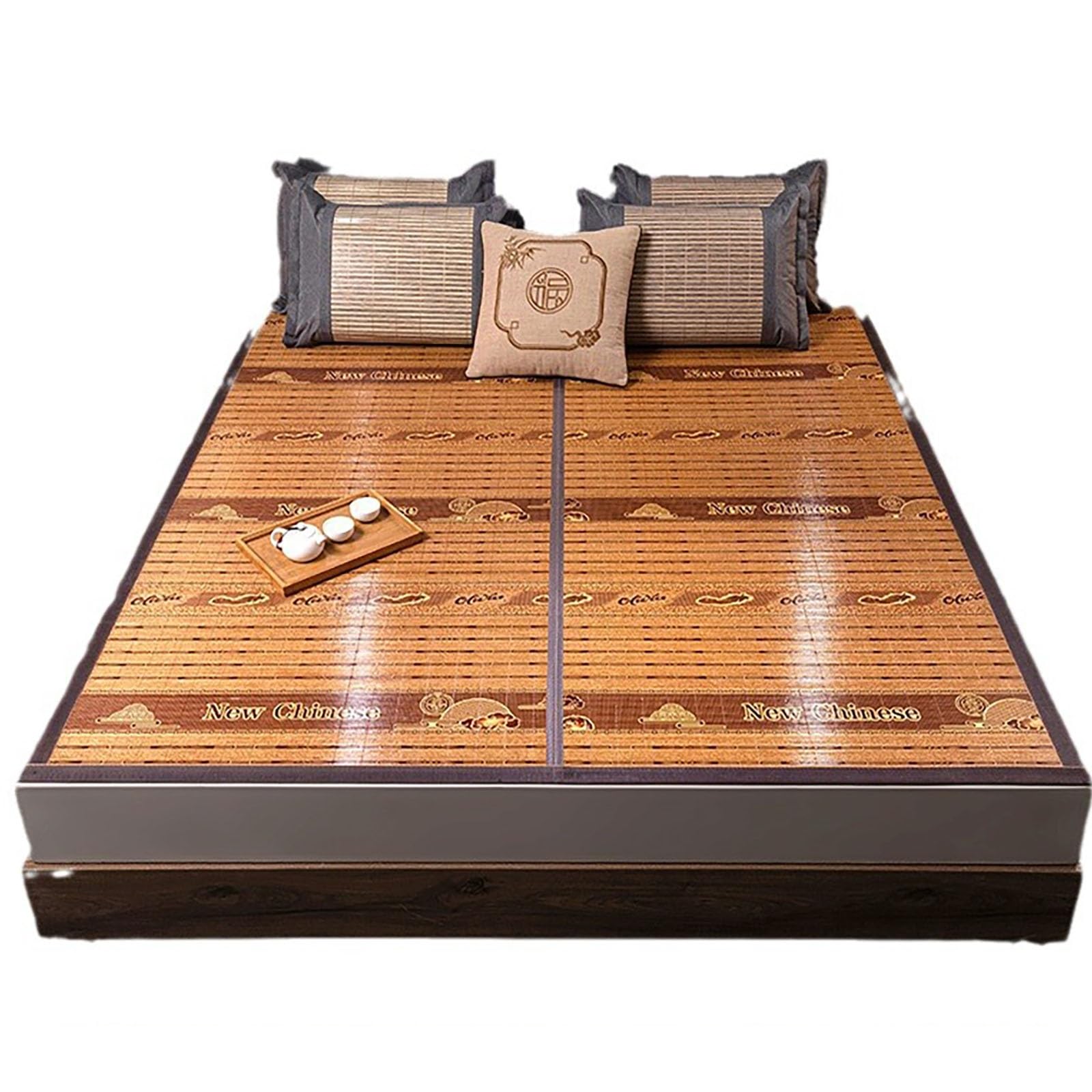 FIgpmwld Summer Cooling Mat, Carbonized Bamboo, Foldable Rattan Mattressper, Breathable - Multiple Sizes(180 * 200cm)