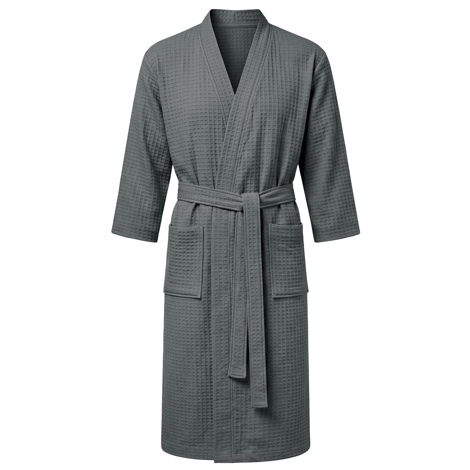 AUYAO Accappatoio Nido D'Ape Donna Con Cintura e 2 Tasche, Accappatoio Nido D'Ape Uomo, Morbido e Assorbente, Asciugatura Rapida Ideale per Casa, Spa, Sauna, Palestra