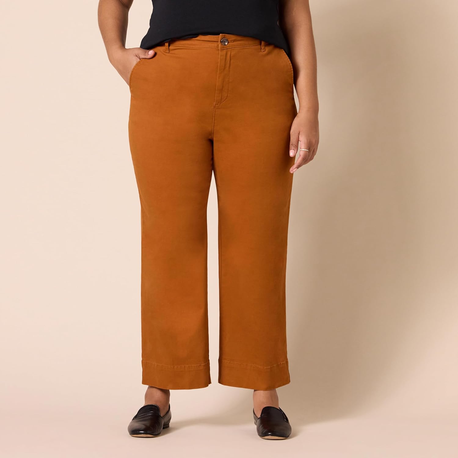 Amazon Essentials Womens High-Rise Slim-Fit Ankle-Length Wide-Leg Khaki Pant - Image 5