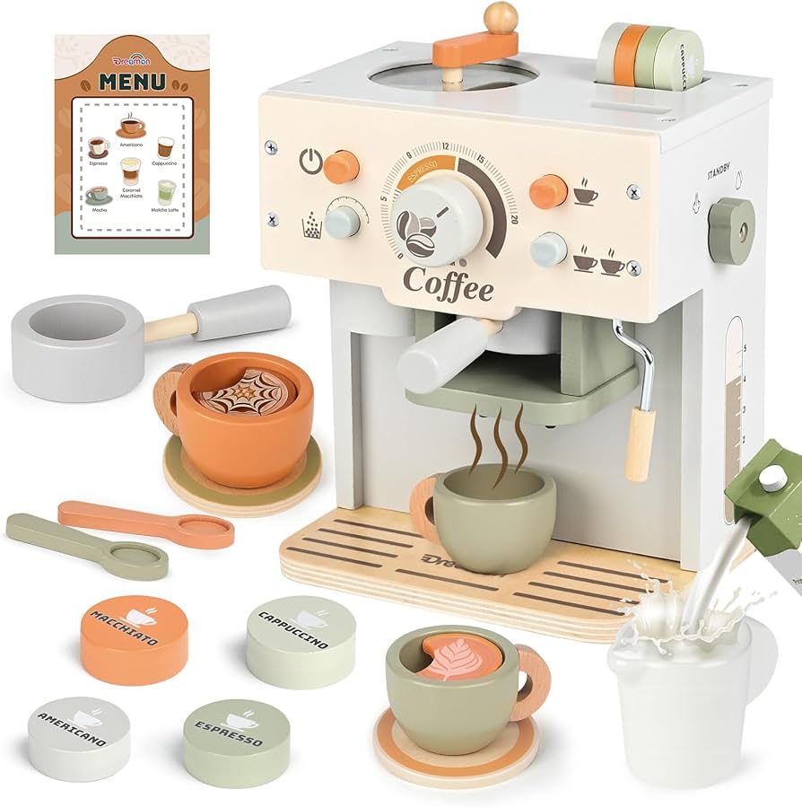 Amazon.com: Dreamon Toy Coffee Maker for Kids Kitchen Set, Wooden Amazon.com: Dreamon Toy Coffee Maker for Kids Kitchen Set, Wooden