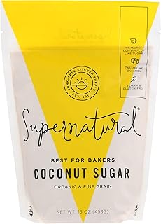 Organic Coconut Sugar by Supernatural - Fine Grain Honey-Like Sweetener, Low Glycemic, Gluten-Free & Vegan, Paleo & Kosher...