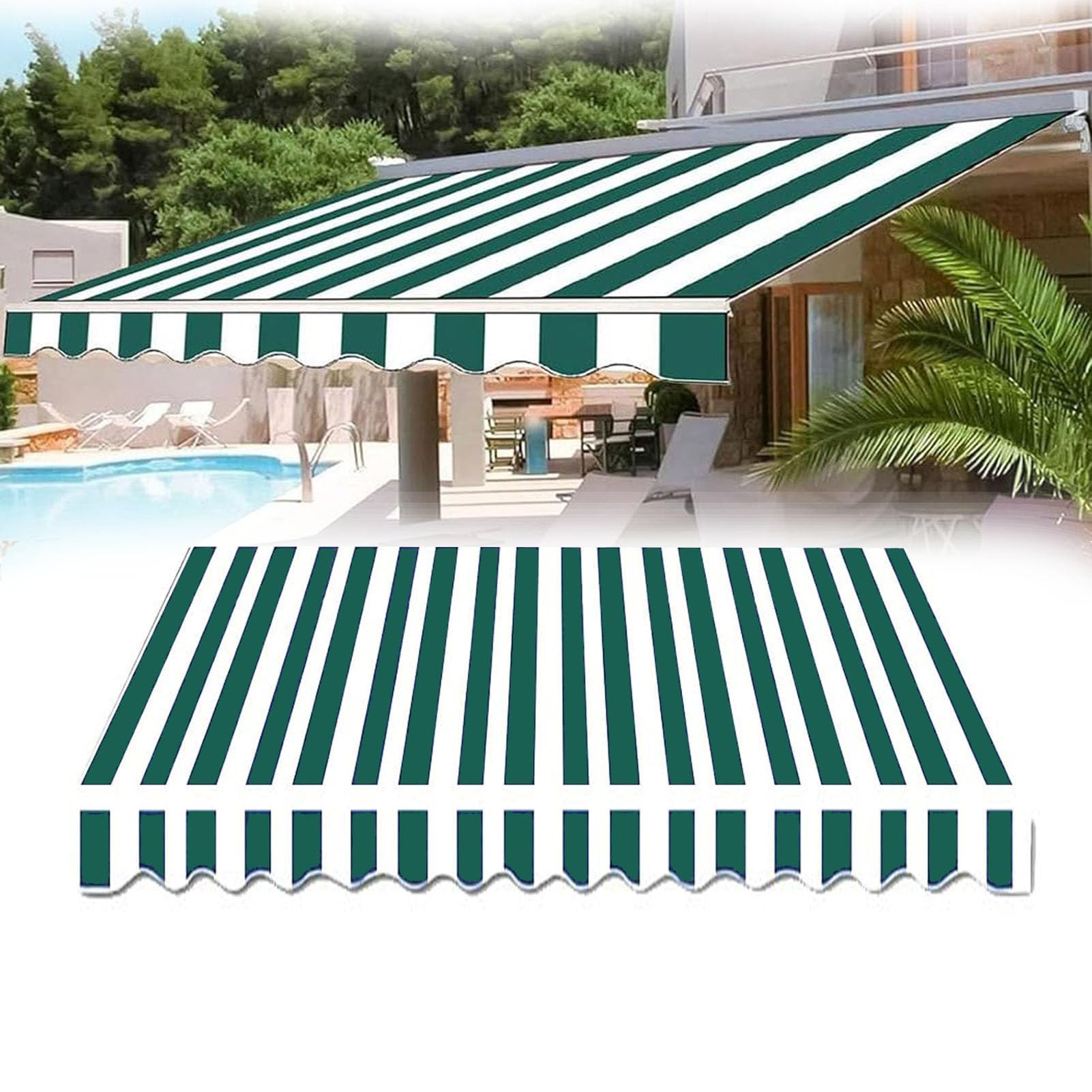 Bâche auvent rétractable terrasse imperméable housse pare-soleil extérieur camping-car avec cantonnière