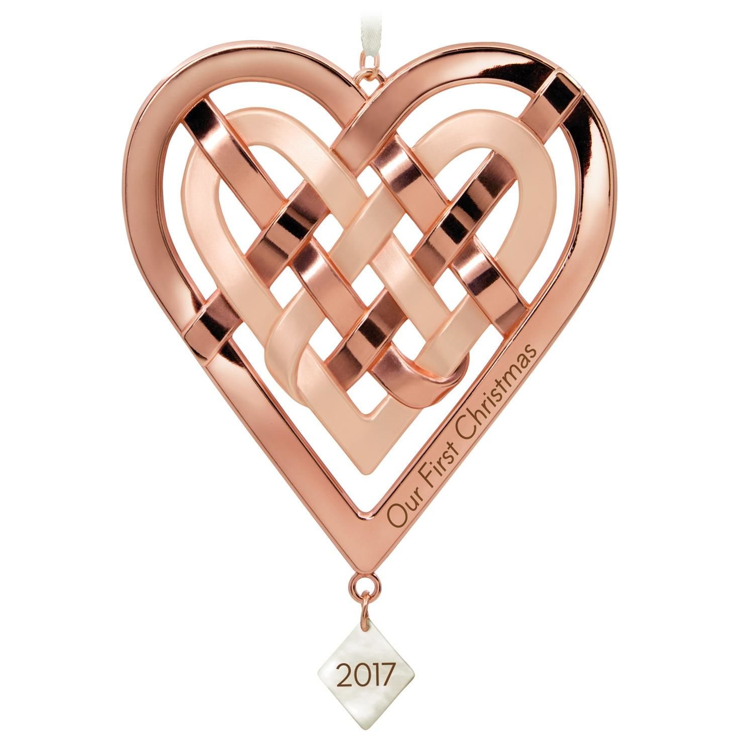Hallmark Pamiątka 2017 nasze pierwsze Boże Narodzenie serce metalowa ozdoba świąteczna z datą