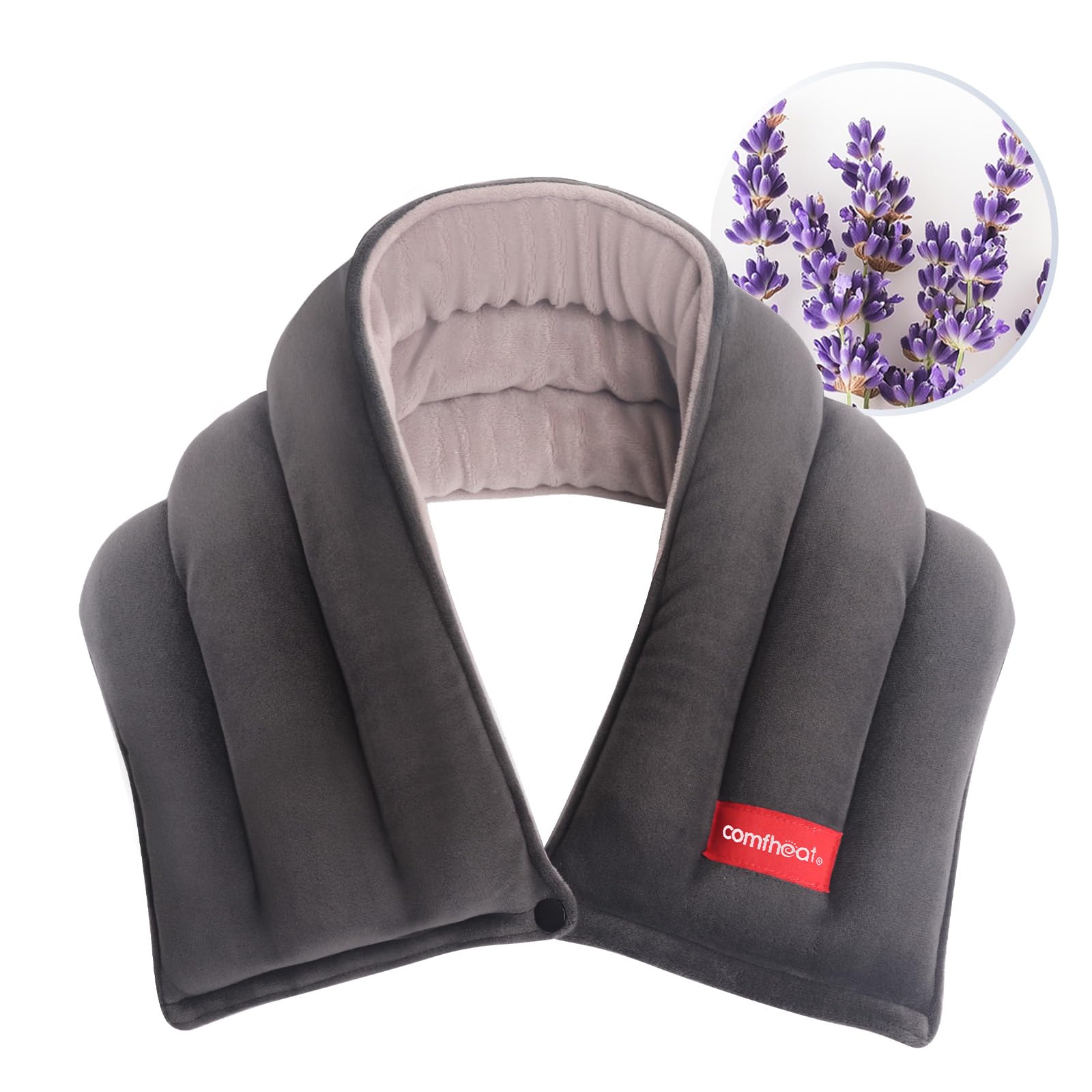Microwavable - Cuscino riscaldante per collo, spalle, ginocchia, terapia calda, per dolori al collo, articolazioni e dolori muscolari (6" x 24'')