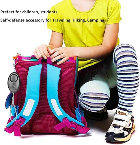 Miniatura 3 de Paquete de 5 llaveros de alarma personal de emergencia de 150 DB con luz LED brillante, perfecto para mujeres, niños y ancianos, 5 colores