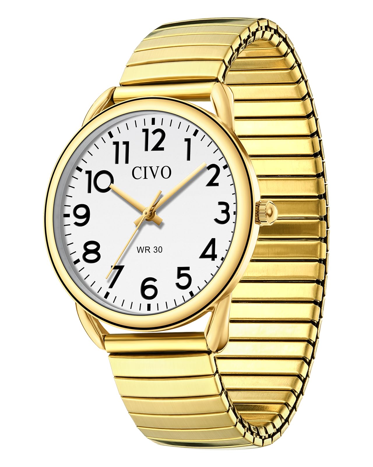 CIVO Gut Ablesbar Herren Uhren: Einfach Groß Ziffernblatt Armbanduhr - Wasserdicht Klassische Analog Quarzuhr Geschenke für Senioren mit Sehschwäche