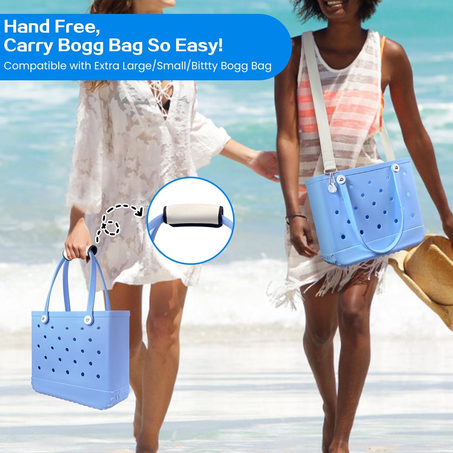 XYFuuee Strap Wrap for Bogg Bag Accessories, Adjustable Crossbody Shoulder Straps Replacement for Beach Rubber Tote Bog Bag - Image 3