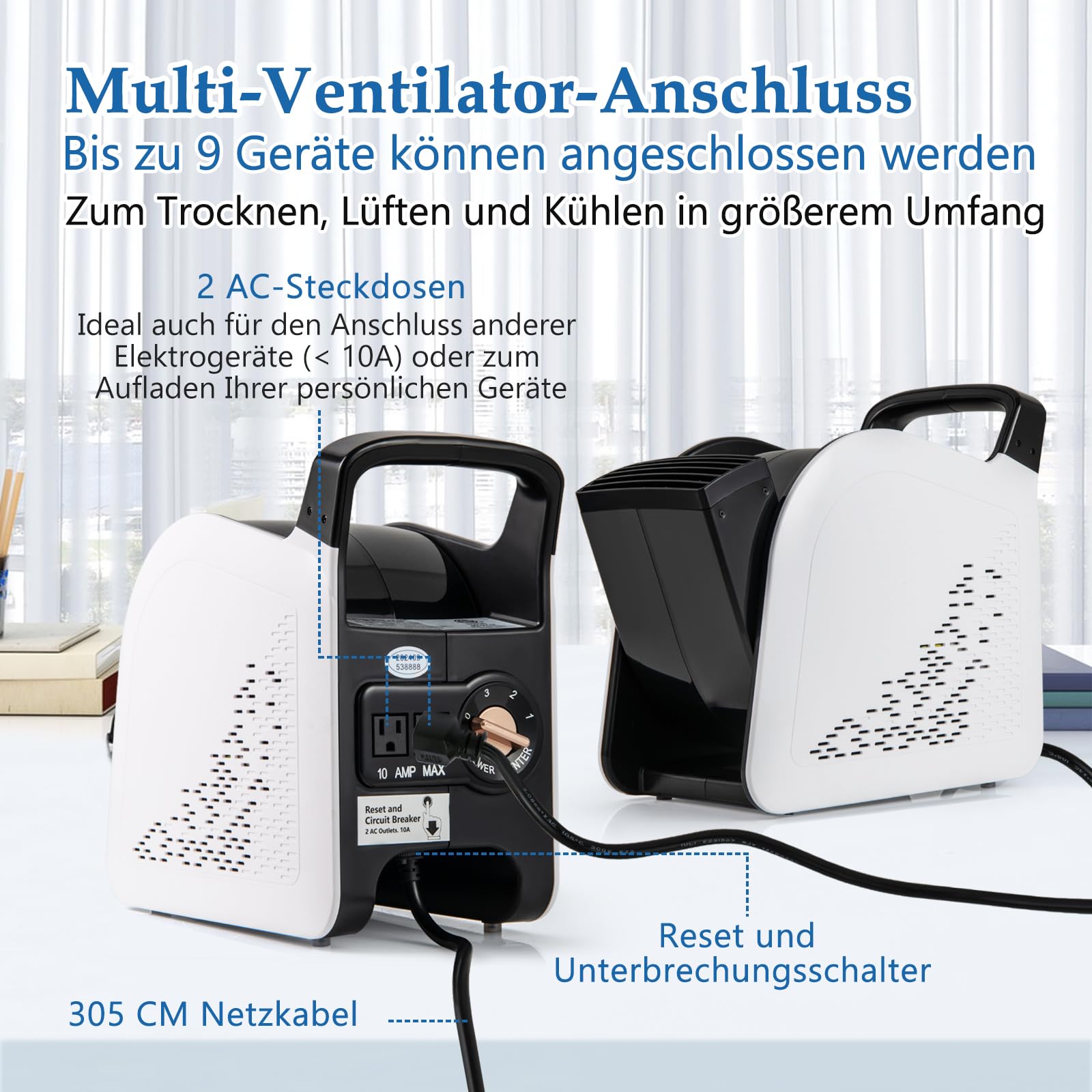 GOPLUS Bodengebläse, Air Mover Gebläse 130W mit 3 Luftgeschwindigkeiten, 185° drehbarem Kopf, Standventilator tragbar, Windmaschine, für Zuhause, Garage und Fitnessstudio