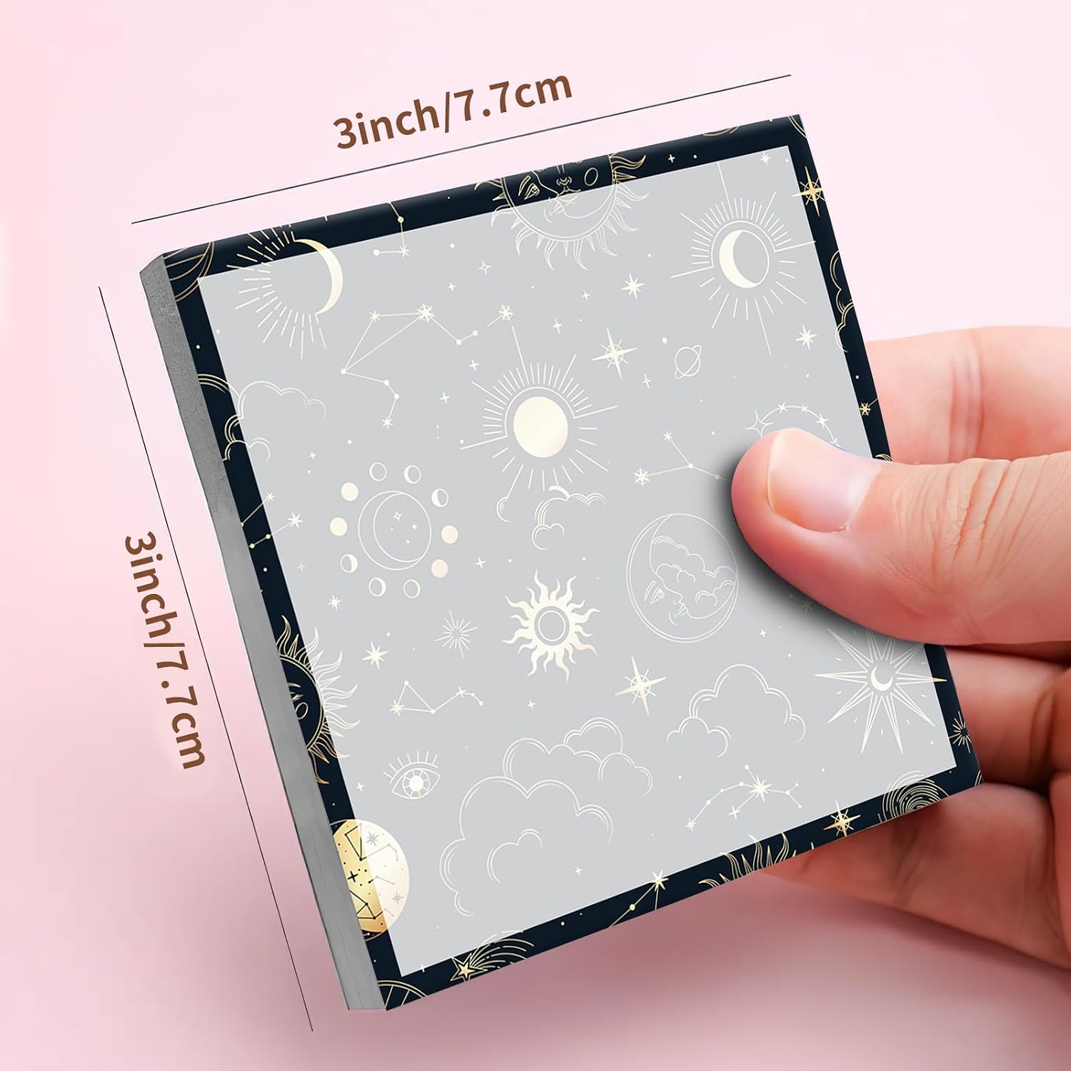 Sticky Notes 3x3 Inches, Cute Self-Stick Pads, Funny Self-Sticky Note Pads for Office, Home, Organization Luxury Black Gloden Universe image 5