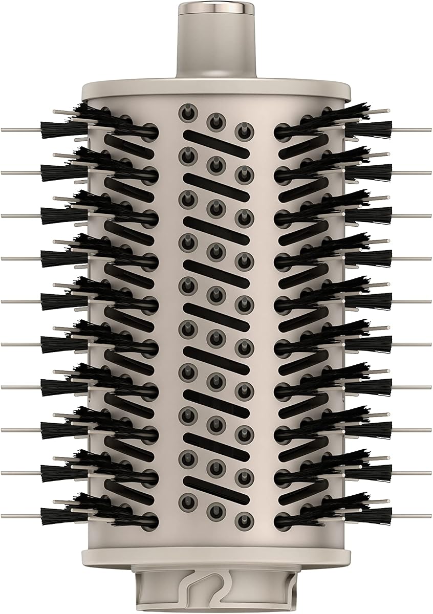 Accesorio de cepillo de aire caliente redondo FlexStyle para secadores de pelo, herramienta de peinado para cabello recto, ondulado, rizado y rizado, piedra | Agarre de cerdas de jabalí y nailon, suave y sin frizz, añade rebote, ideal para capas y explosiones