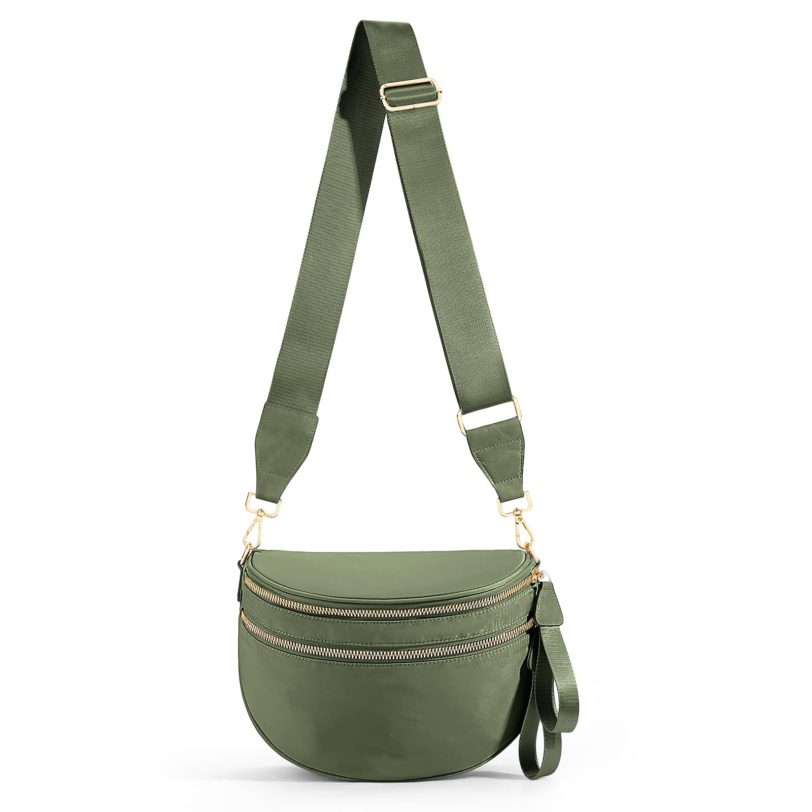 hibear Checkered Crossbody Bag Spacious Bum Bags for Women Nylon Crossbody Fanny Packs Checkered Purse Belt Wallet