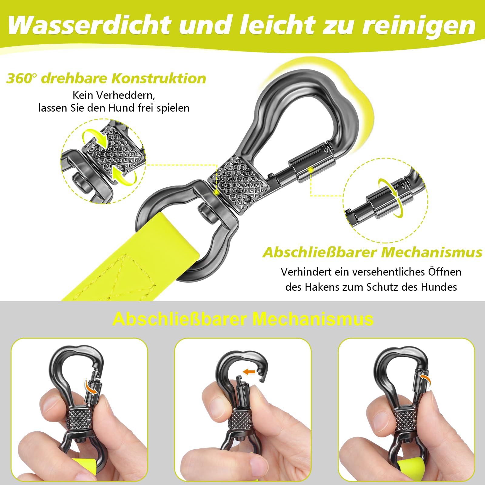 X XBEN Guinzaglio Addestramento per Cani 3M-30M, Con Maniglia Imbottita, Lunghina PVC, Impermeabile, Gommato, Resistente per Tutti i Cani
