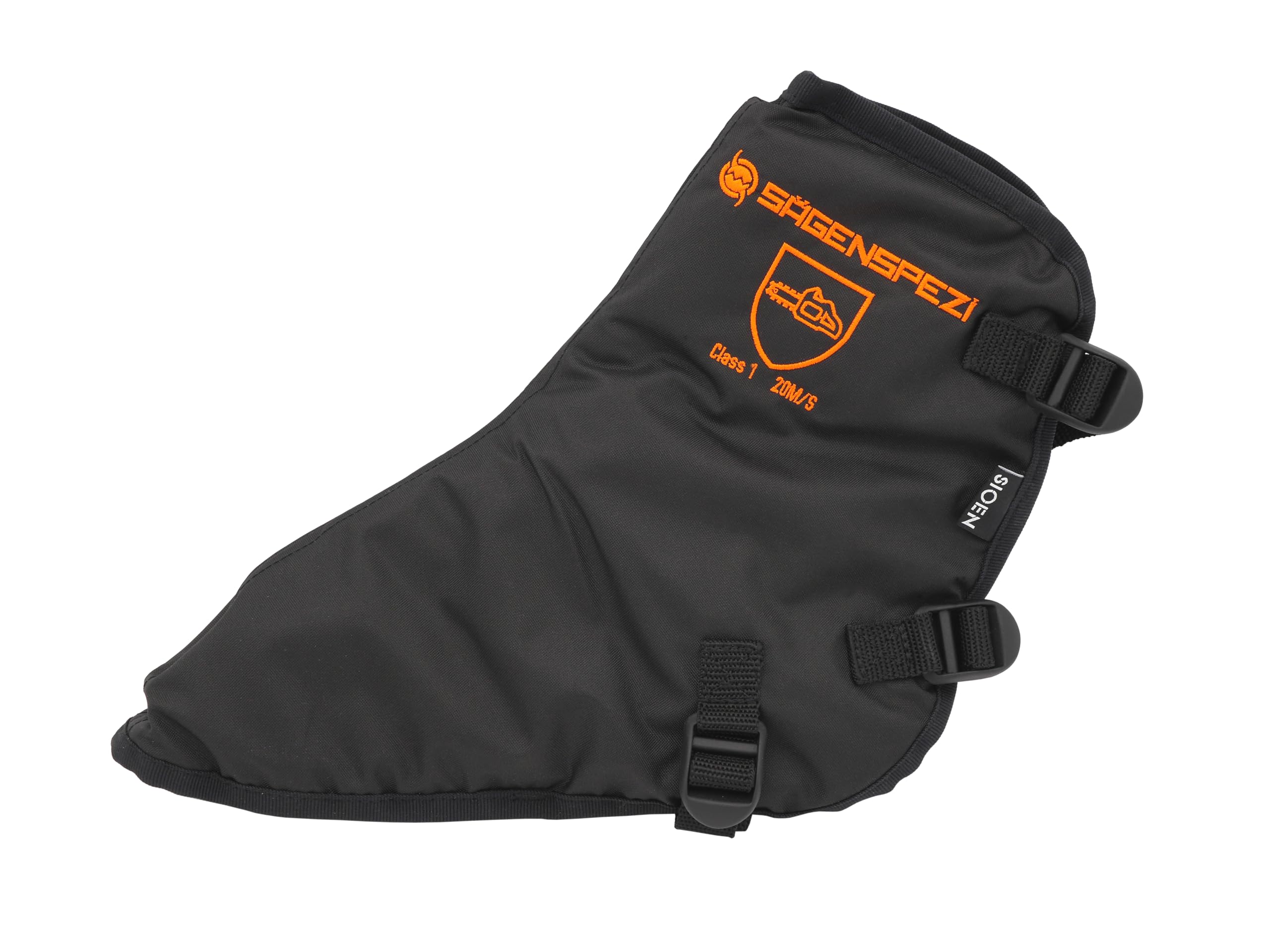 Sägenspezi Schnittschutz-Gamaschen Klasse 1 (20 m/s) – EN 381-9 – Für Arbeitsschuhe – Schwarz – Größe M oder XL – Forst, Motorsäge, Garten, BAU