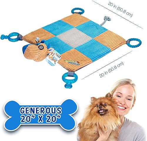 Miniatura 2 de Tapete de juguete para cachorros con cuerdas para masticar dentición 20 x 20 pulgadas chirriante cama de espuma de felpa duradero comodidad y